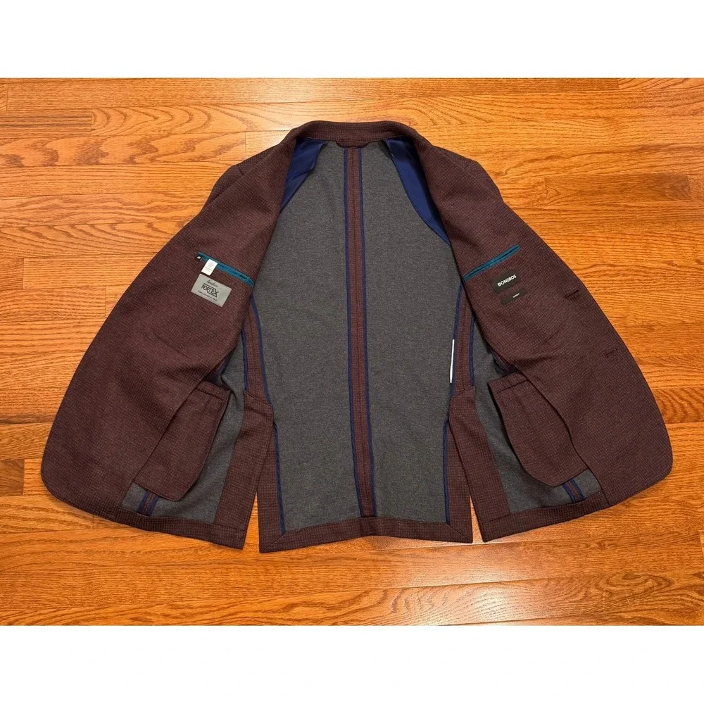 Bonobos Jetsetter Blazer 40R Burgundy Lanificio Fortex Unsturctured Tailored Fit